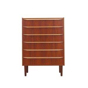 Danish teak tallboy chest of drawers from the 1960s