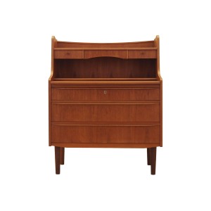 Danish Teak Secretary Desk with Hutch and Pull-Out Writing Surface, 1970s