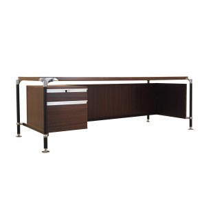 Rosewood veneered desk by Ico and Luisa Parisi for MIM Roma, Italy, 1970s