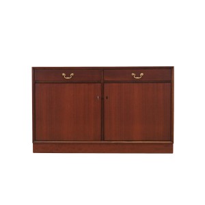 Danish Mahogany Veneered Cabinet with Drawers and Lockable Doors, 1970s