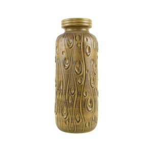 West German Fat Lava ceramic vase, glazed relief surface, 1970s
