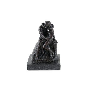 Mother and Child Art Deco Figurine signed Rodin, European brown sculptural piece