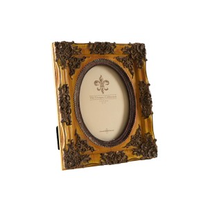 Decorative baroque-style mirror frame with gilded ornaments, 20th century Europe