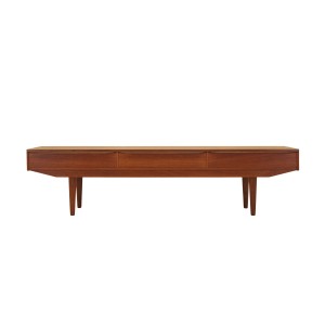Danish teak veneer lowboard with three drawers, 1960s