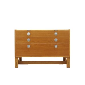 Danish oak and ash veneered chest of drawers with extendable top, 1970s