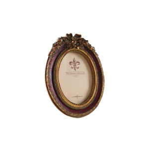 Decorative rococo style frame, gilded ornaments on burgundy ground, European craftsmanship