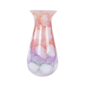 Italian layered glass vase in pastel tones, 1970s Mid-Century Modern design