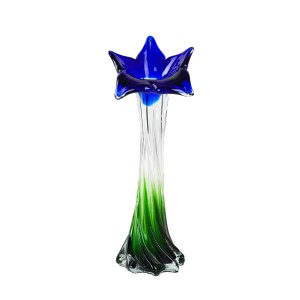 Italian Sommerso Glass Vase in Blue-Green Gradient, 1970s