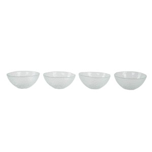 Italian Pressed Glass Bowls with Organic Relief Pattern, 1970s
