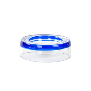 Italian art glass bowl with cobalt rim, gradient effect, 1970s