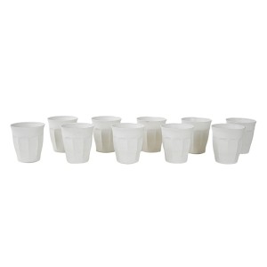 Bio Alleva cup set in matte ecru material, European minimalist design, 1980s