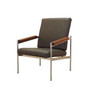 Lounge chair model 7003 by Kay Bøeck Hansen for Fritz Hansen, leather and chrome, Denmark