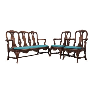 Living room set, style: Chippendale, 1970s, production: Denmark