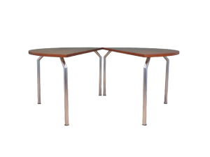 Teak half round table, Danish design, 1970s, manufacturer: Bent Krogh