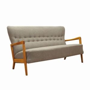Beech sofa, Danish design, 1960s, designer: Soren Hansen, manufacturer: Fritz Hansen