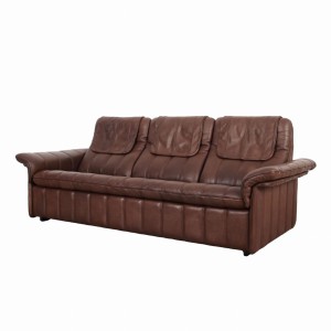 Brown leather sofa, Swiss design, 1970s, manufacture: De Sede