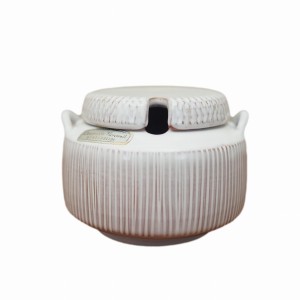 Ceramic sugar bowl, 1970s, Danish design, manufacture: Løvemose Keramik