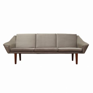 Grey velour sofa, Danish design, 1980s, production: Denmark